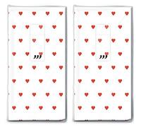 Lot de 20 mouchoirs (2 x 10) petits cœurs rouges/cœurs/mariage/larmes de joie