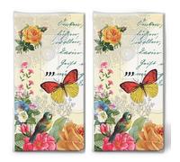 Lot de 20 mouchoirs individuels avec motifs d'animaux - Poésie nostalgique - 2 paquets de 10 mouchoirs individuels imprimés en cadeau.