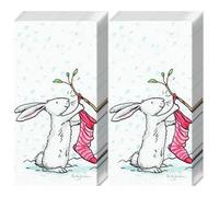 Lot de 20 mouchoirs individuels de Noël en forme de lapin de neige - 2 paquets de 10 mouchoirs individuels imprimés en cadeau.