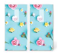 Lot de 20 mouchoirs individuels en forme de fleurs bleues - 2 paquets de 10 mouchoirs individuels imprimés en cadeau.