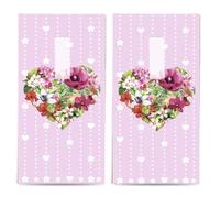 Lot de 20 mouchoirs individuels en forme de fleurs dans le cœur. 2 paquets de 10 mouchoirs individuels imprimés en cadeau.