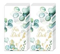 Lot de 20 mouchoirs individuels en forme de fleurs d'eucalyptus pour vous. 2 paquets de 10 mouchoirs individuels imprimés en cadeau.