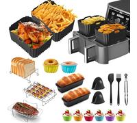 Lot de 20 moules en silicone pour friteuse à air chaud Ninja AF400EU Double Stack 9,5 l, accessoires Airfryer compatibles avec YASHE 9L et Juskys 9L