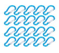 Lot De 20 Mousquetons En Aluminium Bleu Avec Anneau En D, Mousqueton Porte-Cles Pour Activites De Plein Air, Randonnee, Camping