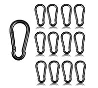 Lot de 20 mousquetons noirs M5 de 1,9 cm, petits mousquetons à maillons rapides, boucle à ressort de 5,1 cm pour la pêche, le camping, le hamac, les laisses de chien, capacité de charge de 100 kg