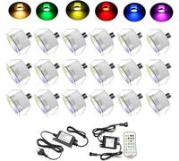 Lot de 20 Multicolore RGBWW 0.6W Spot Encastrable Exterieur Dimmable Ø31mm (4 en 1) Spots LED Encastrable DC12V Etanche IP67 Lampe Terrasse Exterieur