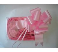 Lot de 20 nœuds à tirer satinés décoratifs Rose clair 50 mm