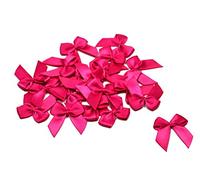 Lot de 20 nœuds en satin 2,5 x 3 cm Couleur unie Nœuds décoratifs pour mariage baptême communion , Tissu, fuchsia 187 (11)