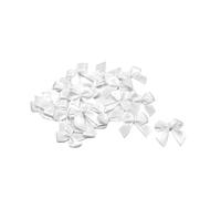 Lot de 20 nœuds en satin 2,5 x 3 cm Couleur unie Nœuds décoratifs pour mariage baptême communion , Tissu, weiß 029 (35)