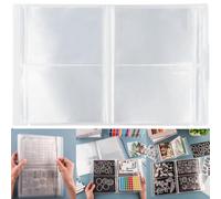 Lot de 20 pages/80 pochettes pour timbres et matrices de rangement d'albums de livres, grands sacs en plastique pour album photo, pochoirs, loisirs créatifs, scrapbooking, 17,8 x 13 cm