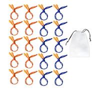 Lot de 20 paires de bouchons d'oreilles avec cordon et 1 sac de rangement - Bouchons d'oreilles pour la natation - Bouchons d'oreilles avec réduction du bruit de sommeil - Bouchons d'oreilles