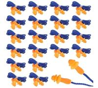 Lot de 20 Paires de Bouchons d'Oreilles en Silicone Réutilisables avec Cordon, Bleu, Protection Auditive pour Sommeil, Travail et Loisirs, Réduction du Bruit, Confortable et Durable