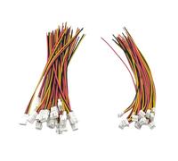 Lot de 20 paires de câbles de connexion JST-PH 2.0 mâle et femelle à 3 broches, pas de 2,0 mm, connecteurs de fils 26 AWG