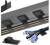 Lot de 20 paires de câbles sous le bureau - Peut contenir 15 câbles - Extrêmement adhésif - Support de câble auto-adhésif - Long serre-câbles réglables - Clips de câble réutilisables