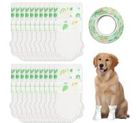 Lot de 20 paires de chaussettes jetables imperméables pour chien pour pattes blessées pour arrêter de lécher, protections de pattes d'animaux de compagnie D-og avec bandage couvre-pied pour chiens de
