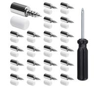 Lot de 20 paires de clous de support pour cloison, 1 tournevis, clous de support d'étagère, supports d'étagère, vis autotaraudeuses, accessoires d'étagère d'armoire