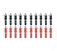 Lot de 20 paires de connecteurs à vis banane de 4 mm et bornier à douille, nylon PA isolé et alliage, pour fil de haut-parleur 2-5 mm, code couleur rouge/noir, < 1 kV/< 5 A, installation du système