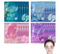Lot de 20 paires de coussinets pour les yeux - 4 types de collagène marin naturel - Convient pour les yeux gonflés, les cernes, les poches et les rides