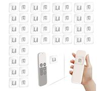 Lot de 20 paires de crochets adhésifs double face, transparents sans perforation, imperméables et résistants à l'huile, crochets solides réutilisables, pour cuisine, salle de bain, bureau (6 x 6 cm)