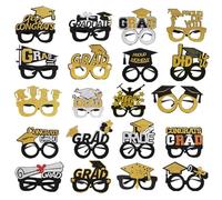 Lot de 20 paires de lunettes de soleil pour l'obtention du diplôme - Décoration amusante pour selfie - Accessoires de fête et de séance photo pour les portraits de remise de diplôme, les annuaires et