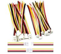 Lot de 20 paires de mini connecteurs micro JST PH2,0 mm 4 broches mâle et femelle avec câble en silicone souple de 150 mm 26 AWG pour bande lumineuse LED - 15 cm