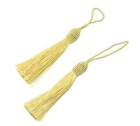 Lot de 20 Pampilles en Fil Soyeux de 15,5 cm avec Cordon de 6 cm avec Boucle et Petit nœud Chinois pour Confection de Bijoux/Souvenirs/Marque-Pages/Accessoires doré