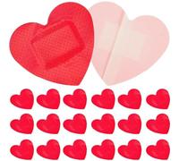 Lot de 20 Pansements Hémostatiques Respirants en Forme De Cœur, Bandages Portables pour Soins, Design Rouge pour Garçons, Filles Adultes, Flexibles Légers