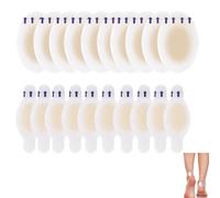 Lot de 20 pansements hydrocolloïdes invisibles pour talon, gel hydrocolloïde ultra-fin, adhésif fort et waterproof pour pieds, 10 long et 10 ovales, protection efficace contre les ampoules