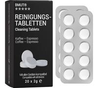 Lot de 20 pastilles de nettoyage pour machines à café, contre les résidus d'huile de café, pour Jura, Siemens, Delonghi, Krups, etc.