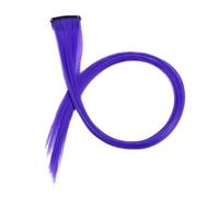 Lot de 20 patchs de cheveux colorés suspendus aux oreilles, extensions de cheveux avec bandes de couleur mate, peuvent être repassés longtemps, perruque à cheveux directs(LIGHT PURPLE)