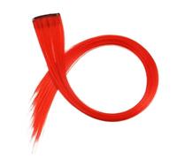 Lot de 20 patchs de cheveux colorés suspendus aux oreilles, extensions de cheveux avec bandes de couleur mate, peuvent être repassés longtemps, perruque à cheveux directs(Chinesered)
