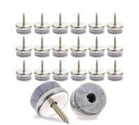 Lot de 20 patins en feutre à clouer pour meubles avec clous pour pieds de chaise, table, protection du sol (38 mm)