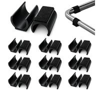 Lot de 20 patins en feutre pour chaise cantilever - Pour tube rond - Diamètre : 24-25 mm - Avec feutre - Pour chaises - Protège les sols et réduit le bruit - Noir