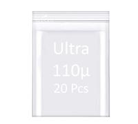 Lot de 20 Pcs - Ultra - 110µ - Sachets à fermeture zip transparent - Plastique - 18cm X 25cm - 180 X 250 mm