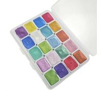 Lot de 20 peintures aquarelles à paillettes changeantes dans une boîte compacte - Palette d'aquarelle à haute teneur en pigments - Fournitures d'art portable pour enfants, adultes, voyage, cadeau