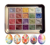 Lot de 20 peintures aquarelles métallisées à paillettes, couleurs unies, nacrées, pour adultes, enfants, artistes