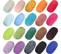 Lot de 20 pelotes de fil élastique pour tricot à faire soi-même - Spaghetti épais - Pour sac à main, couverture, coussin, projets de crochet, décoration d'intérieur