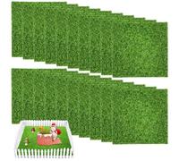 Lot de 20 pelouses artificielles miniatures en mousse artificielle 15 x 15 cm - Décoration de jardin miniature - Gazon artificiel - Tapis de gazon artificiel - Pour terrasse, pelouse, bricolage