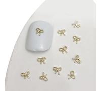 Lot de 20 pendentifs 3D en métal pour ongles avec nœud - Décoration de nail art unique et beau