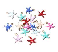 Lot de 20 pendentifs colorés en forme d'étoile de mer pour fabrication de bijoux en acier inoxydable, taille unique, Comme décrit, Comme décrit.