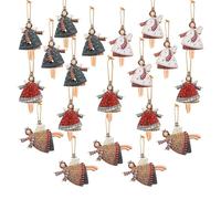 Lot de 20 pendentifs de Noël, 4 * 6 cm Petits anges pour arbre de Noël, pendentif en bois ange gardien pour sapin de Noël, ange de Noël porte-bonheur pour le Nouvel An