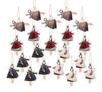 Lot de 20 pendentifs en forme d'ange pour décorations de Noël, Nouvel An, porte-bonheur, décoration de sapin de Noël, en bois, ange gardien, cadeau