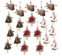 Lot de 20 pendentifs en forme d'ange pour sapin de Noël - En bois - Cadeau - Ange de Noël - Décoration de Noël - Décoration de Noël - Porte-bonheur