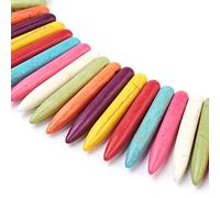 Lot de 20 pendentifs en howlite turquoise en pierre précieuse de 35 mm - Mélange multicolore pour collier de perles