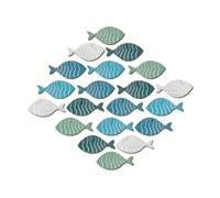 Lot de 20 pendentifs méditerranéens en bois à suspendre en forme de poisson sur la plage côtière pour salle de bain