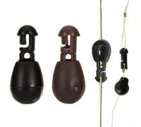 Lot de 20 perles à changement rapide pour chargeur de matériel de pêche à la carpe, conçues pour permettre le changement de longueur du crochet et agir comme des perles de choc (S marron)