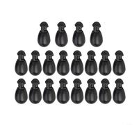 Lot de 20 perles à changement rapide pour hameçon de pêche à la carpe, conçues pour permettre le changement de longueur du crochet et agir comme des perles de choc (L noir)
