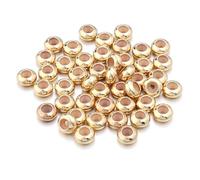 Lot de 20 perles à gros trous for la fabrication de bijoux, perles d'espacement en vrac avec silicone, 4, 5, 6, 7, 8 et 10 mm(Gold,8mm)