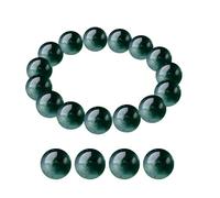 Lot de 20 perles de calcédoine naturelles - Perles d'agate mousse colorées - Pierre de quartzite de jade pour bracelet, collier, boucles d'oreilles - Bijoux faits à la main pour homme et femme