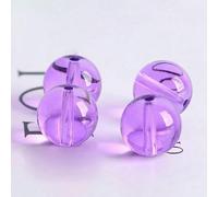 Lot de 20 perles rondes en verre brillant de 4,0 mm, 6 mm, 8 mm, 10 mm, 12 mm, 14 mm, pour la fabrication de bijoux et les loisirs créatifs - Violet, 10 mm